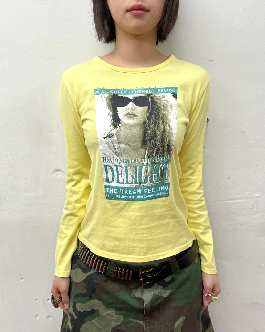 Retro Girl Cubic Yellow Long-Sleeved 상품이미지2