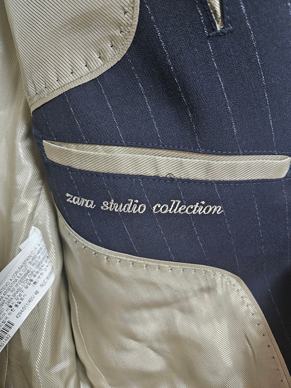 ZARA 스트라이프 원버튼 블레이저 48(L) 상품이미지3