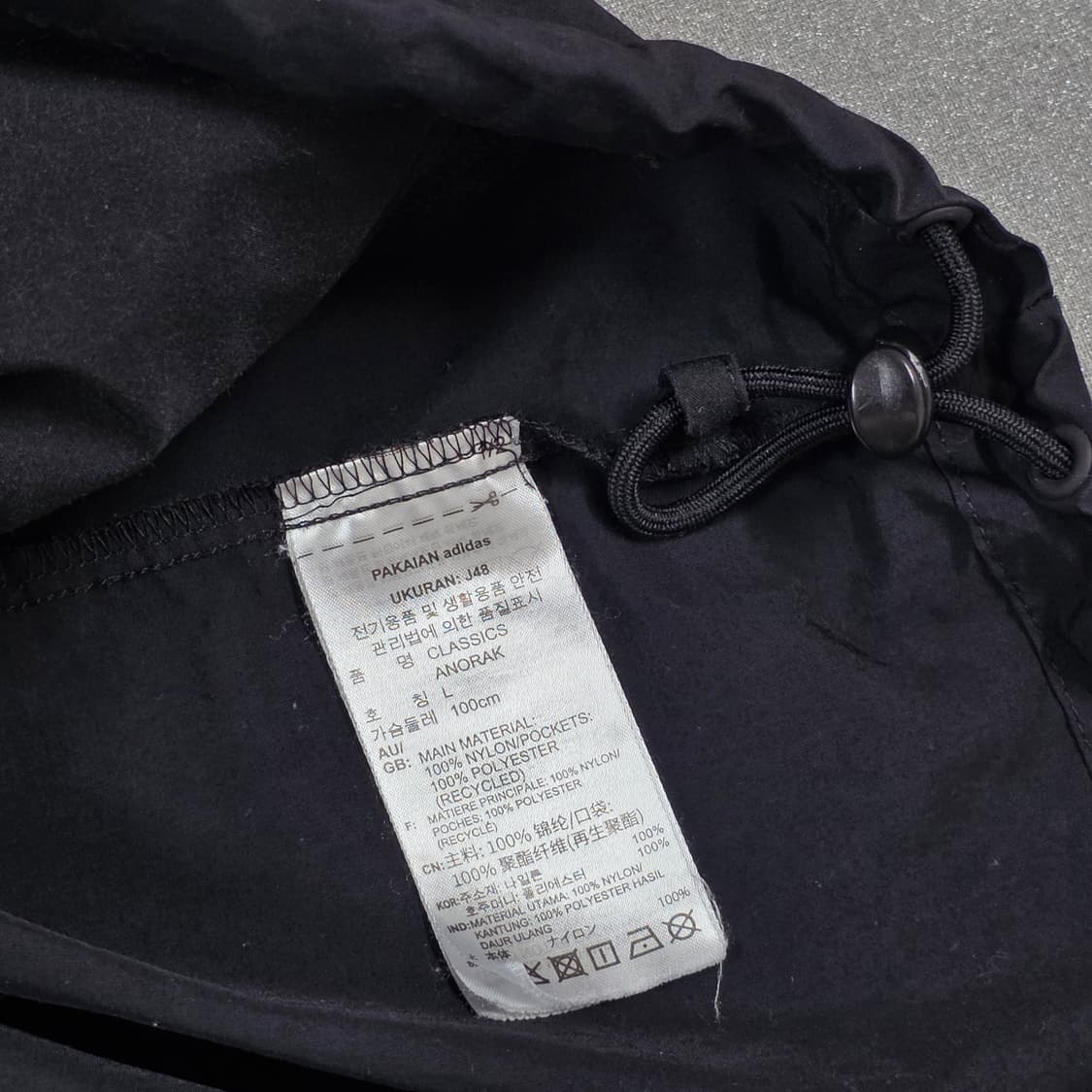 L 아디다스 검흰 삼선 오버핏 후드 아노락 바람막이 (사진참고) 상품이미지6