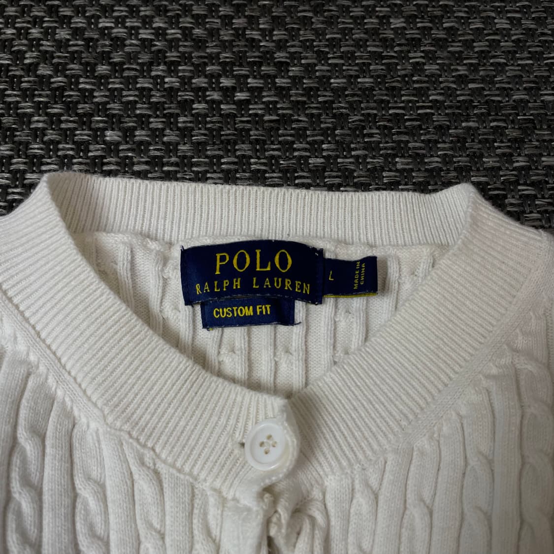 폴로랄프로렌 블루포니 화이트 케이블 긴팔 니트 가디건 커스텀핏 L 상품이미지4