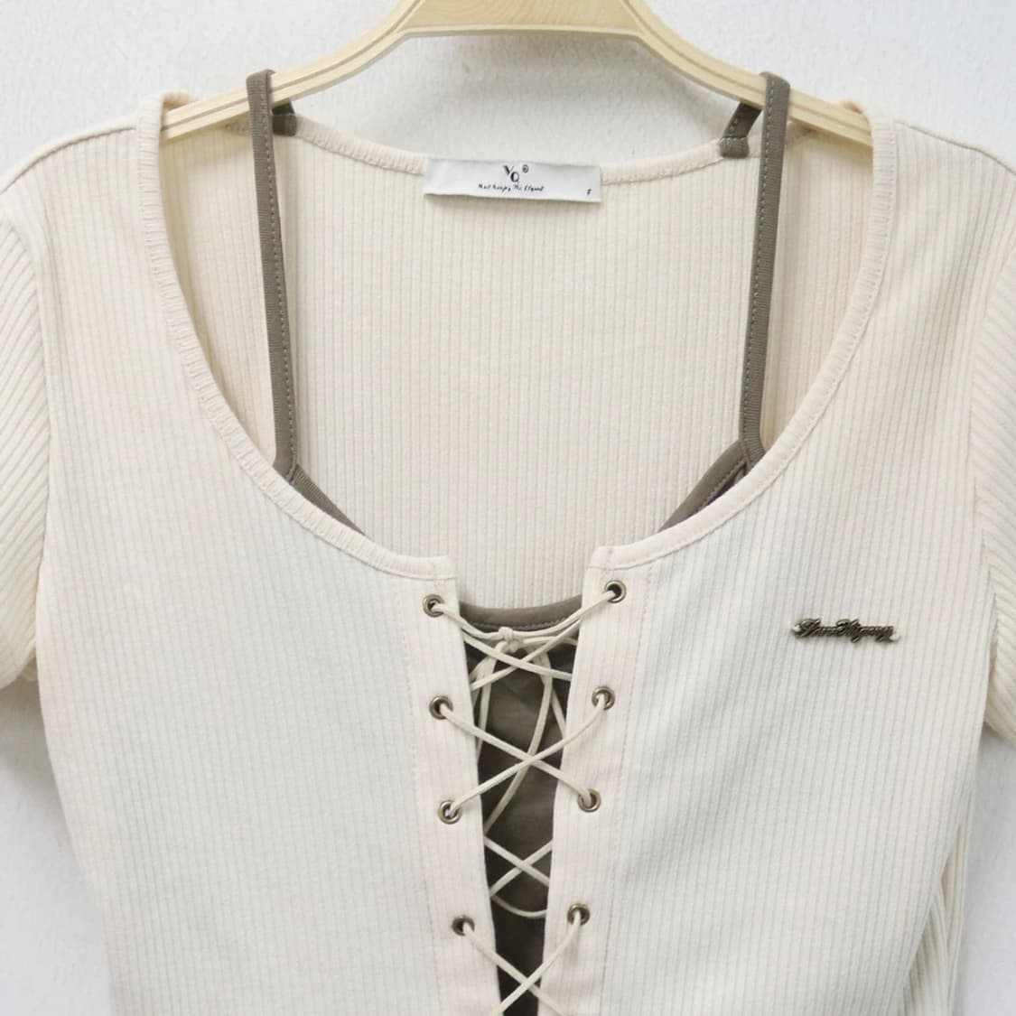 홀터넥 나시 가디건 반팔 티셔츠 66215 상품이미지3