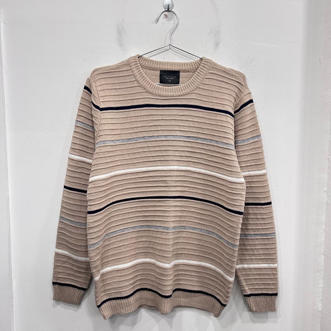 메테오 배색 케이블 라운드 니트 상품이미지2