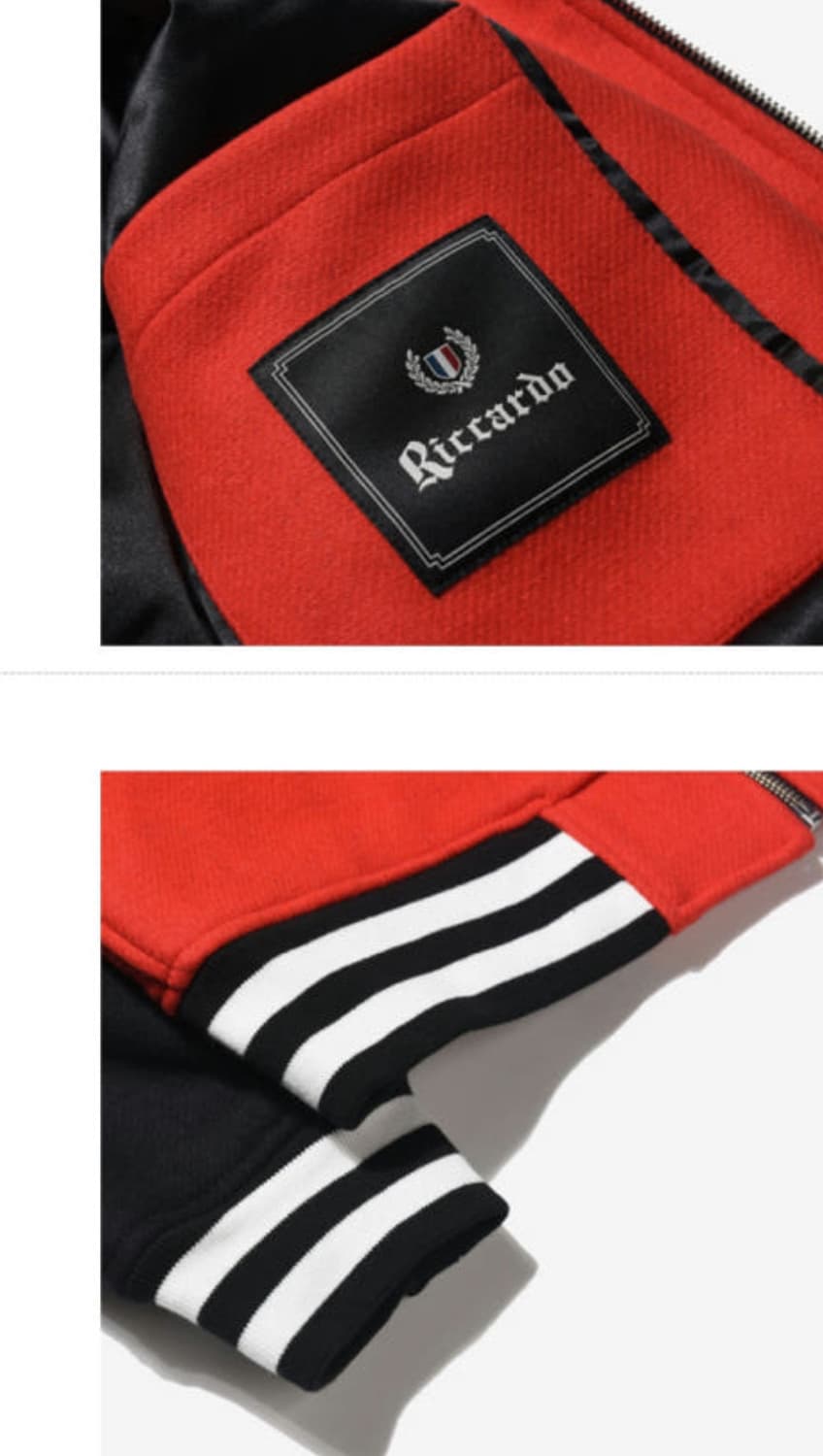 리카르도 부직포 바시티 자켓 레드 상품이미지8