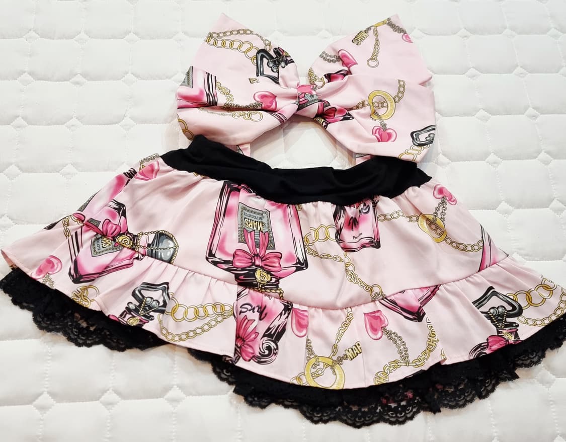 MARS(마즈) 핑크 퍼퓸 빅리본 언발 미니 스커트 상품이미지10