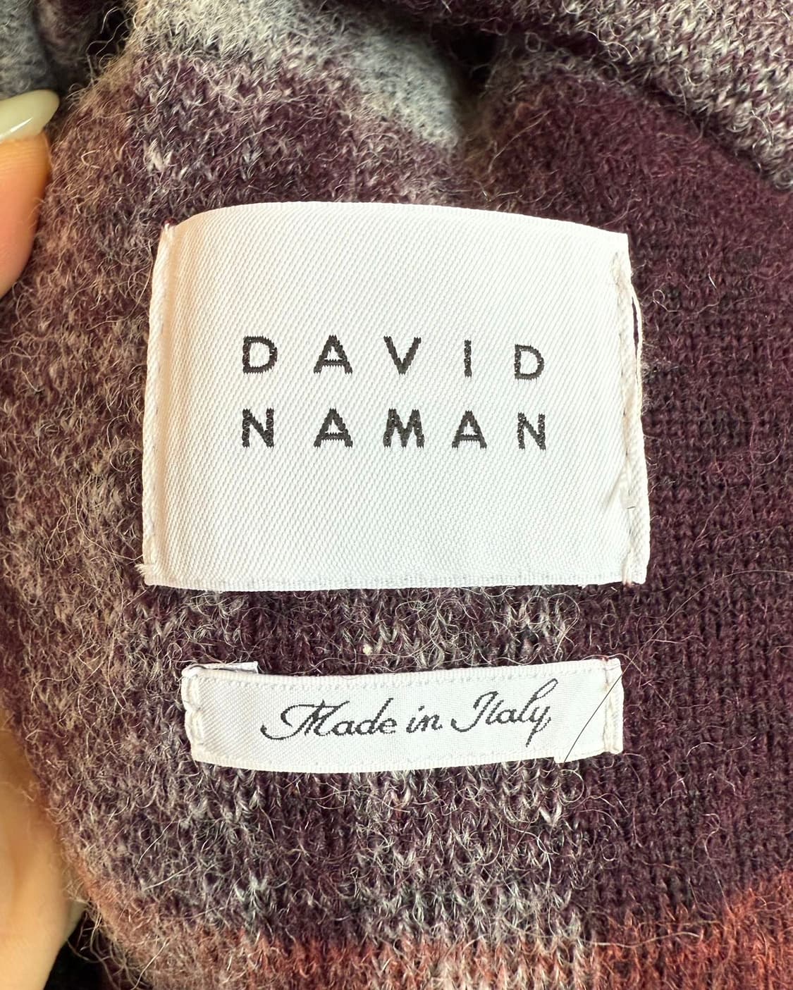 데이비드 나만 퍼플 체크 패턴 라나버진 울 자켓  상품이미지8