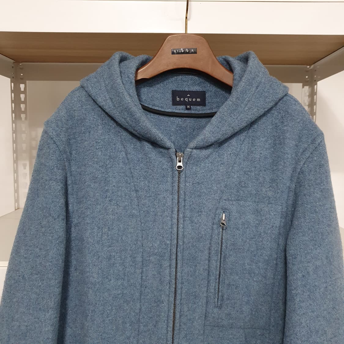일본 빈티지 bequem 후드 모 코트 M 상품이미지4