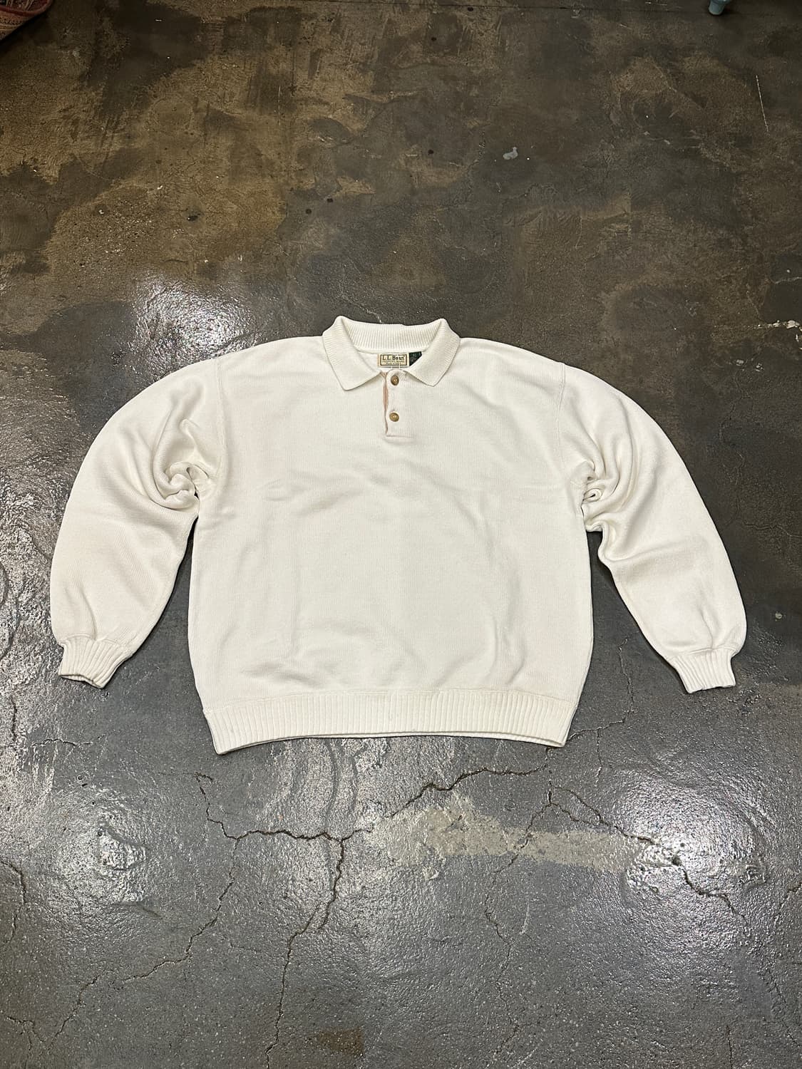 90s LL Bean  엘엘빈 USA 버튼 니트 헨리넥 L 상품이미지1