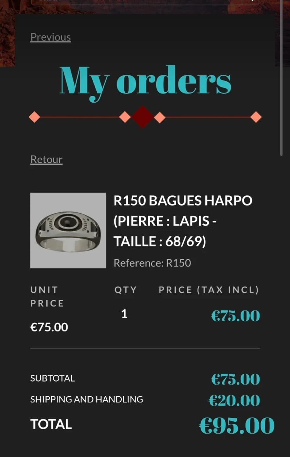 아르포파리 라피즈 반지 (Harpo Paris R150)  68/69 사 상품이미지5