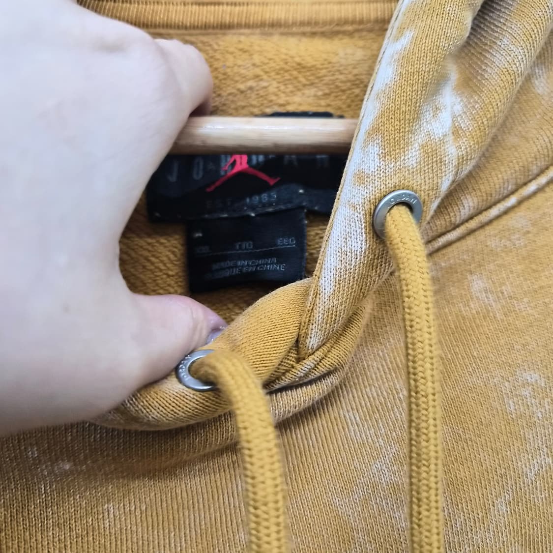 나이키 에어조던 에센셜 풀 오버 워시드 후드티 옐로우 남성 2XL 상품이미지4