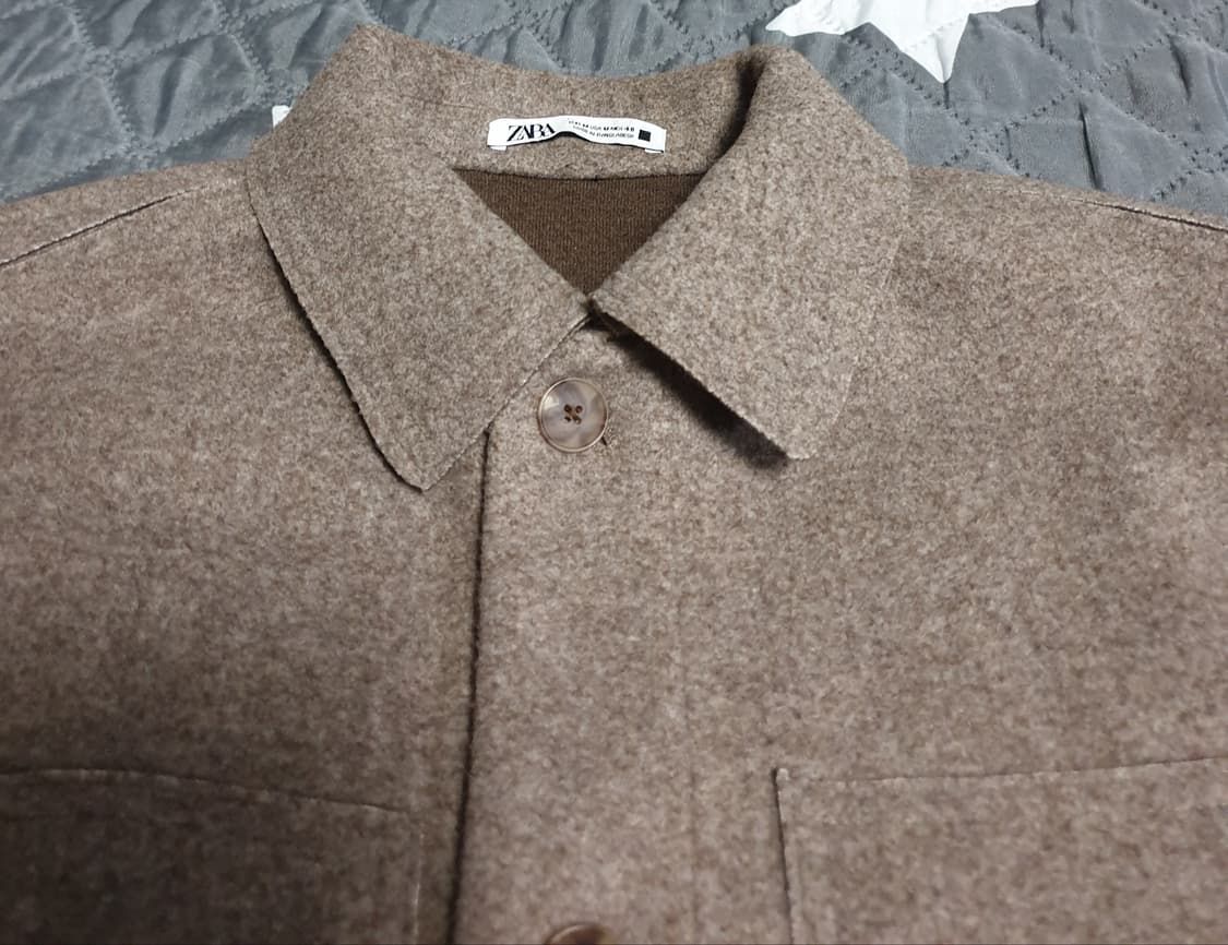 자라 미니멀 더블포켓 블루종 자켓 모카 브라운 (M) 상품이미지2