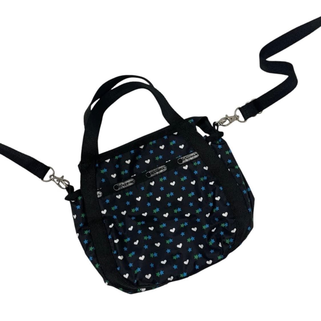 레스포삭 빈티지 모리걸 별 스타 하트 러브 패턴 크로스백 가방 네이비 상품이미지2