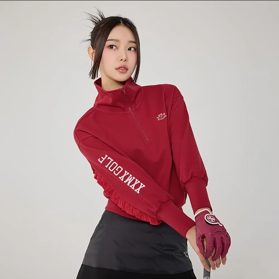 젝시믹스 골프  23Fw 소매 프릴 하프집업 아노락 맨투맨 S size 상품이미지2