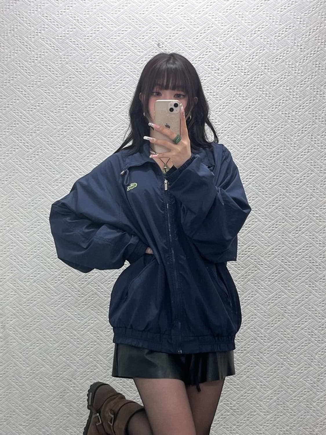 라코스테 올드스쿨 테크웨어 블루종 바람막이 워크 자켓 L C11262 상품이미지1