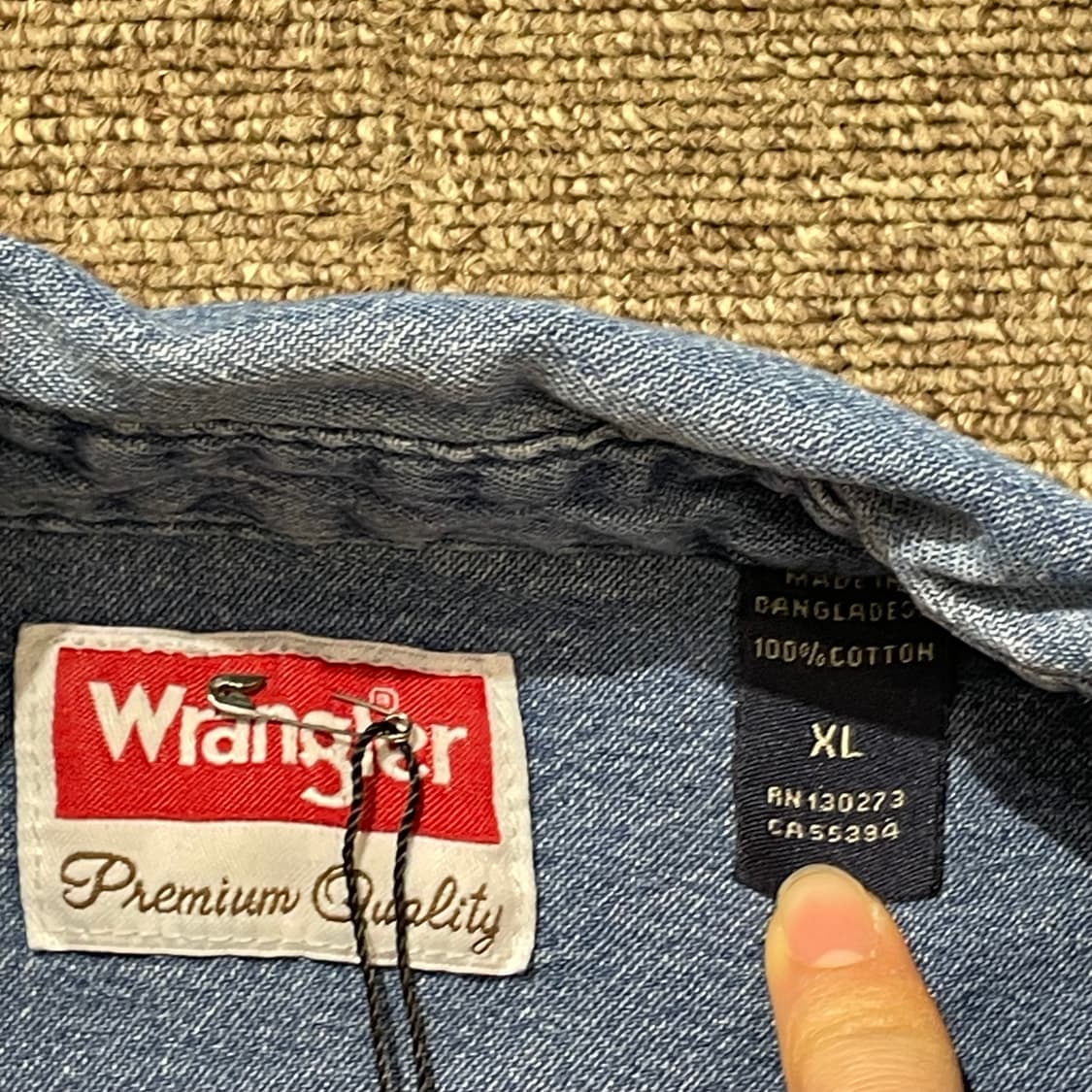 (XL) Wrangler 랭글러 코튼 데님 셔츠  상품이미지4