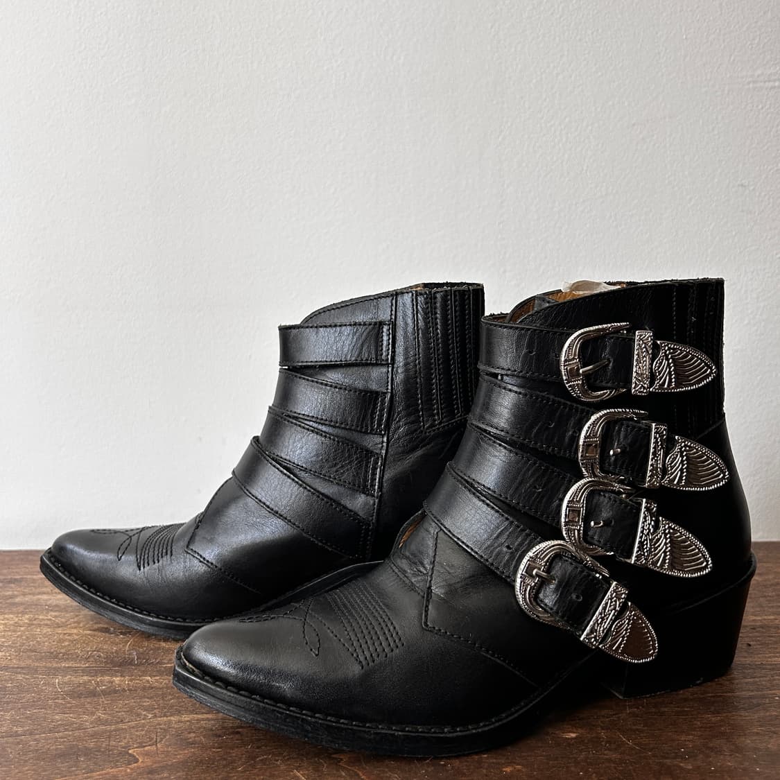 Stitch Leather Western Belt Boots 상품이미지4