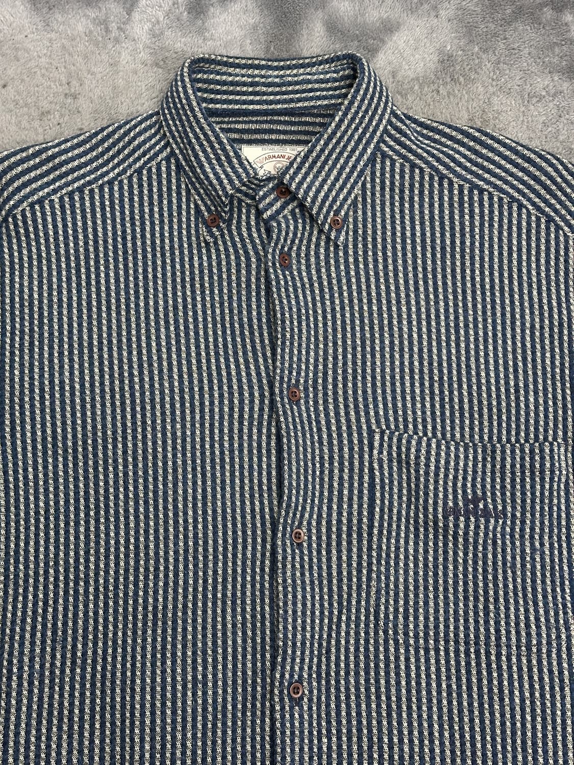 90s Armani Jeans 스트라이프 셔츠 M 상품이미지3