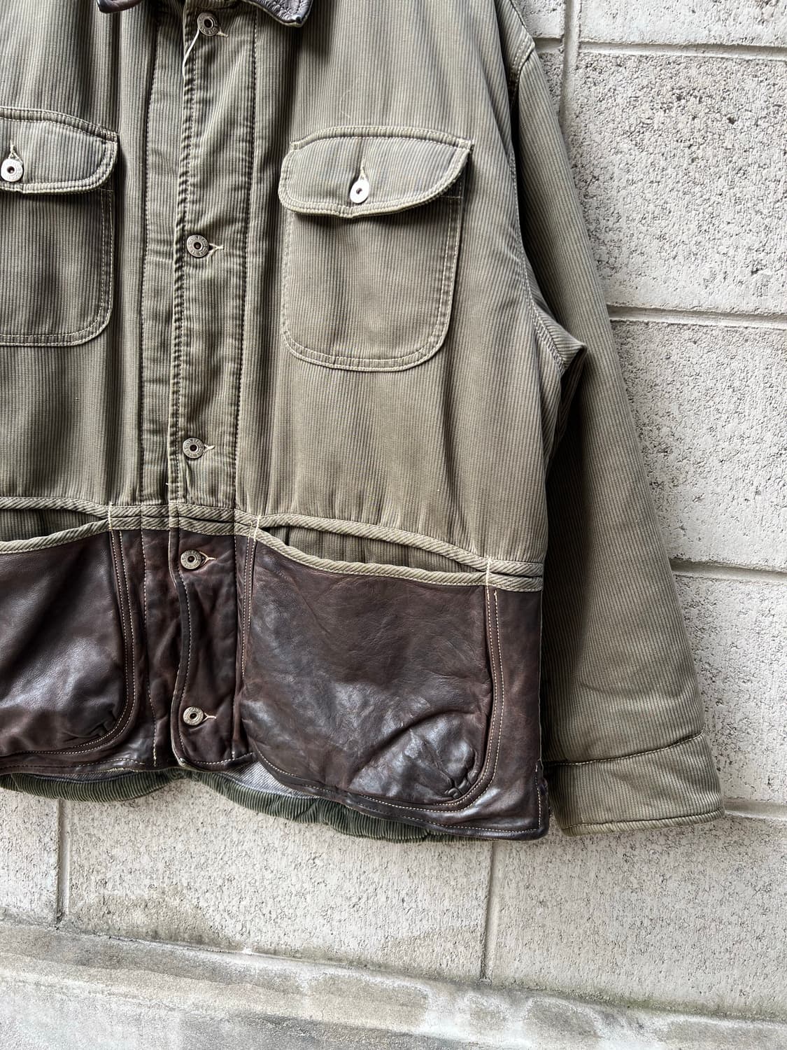 1980/90s BLUE ONE CORDUROY 가죽코듀로이헌팅자켓 상품이미지5