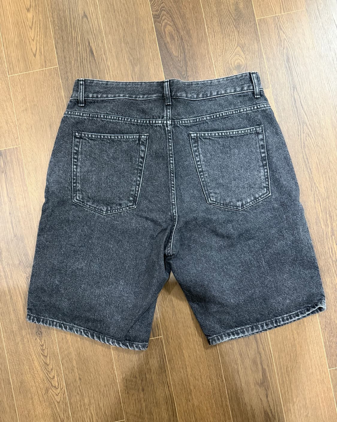 (L) 유니폼브릿지 블랙 데님 쇼츠 흑청 반바지 상품이미지2