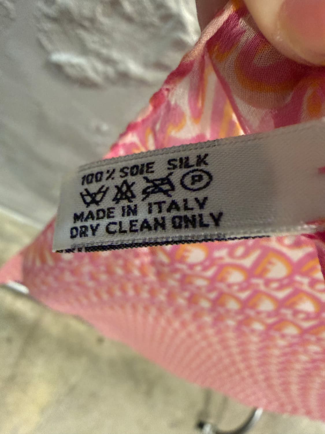 크리스찬 디올 CHRISTIAN DIOR 트로터 실크 스카프 핑크 상품이미지7