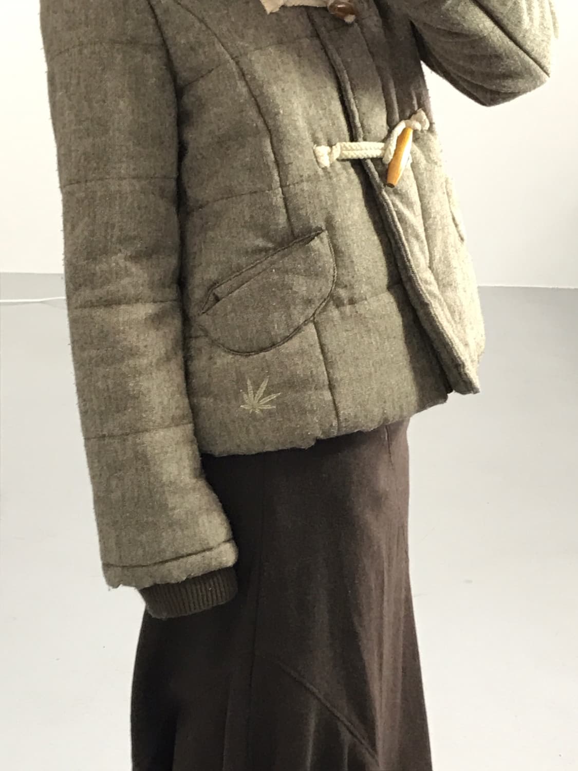 Jpn Linen Texture Toggle Padded Jacket 상품이미지4