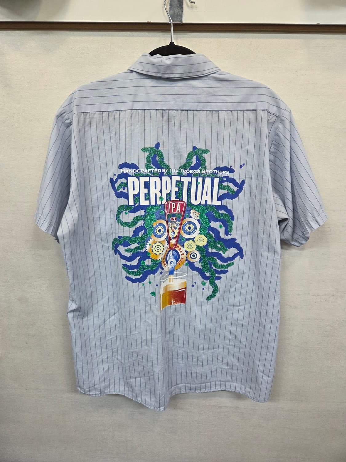 빈티지 usa 90s 신타스 스트라이프 프린팅 패치로고 셔츠반팔 L 상품이미지2