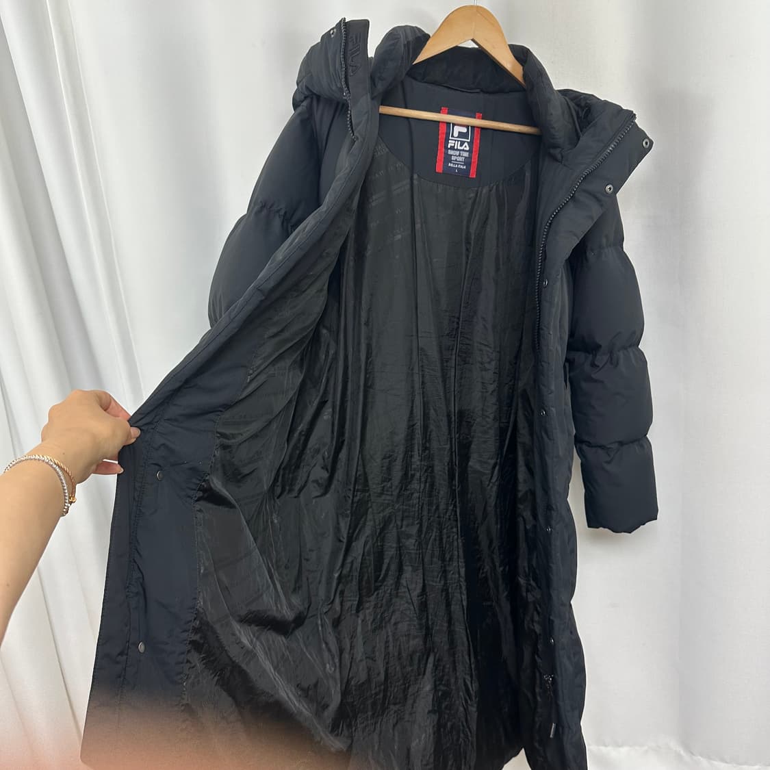   필라 남자 거위털 후드 패딩 점퍼 검정 100 L EOW 상품이미지7