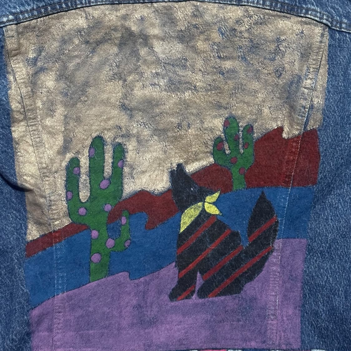 90s Lee 아트 프린팅 데님 자켓 M (40) 상품이미지7