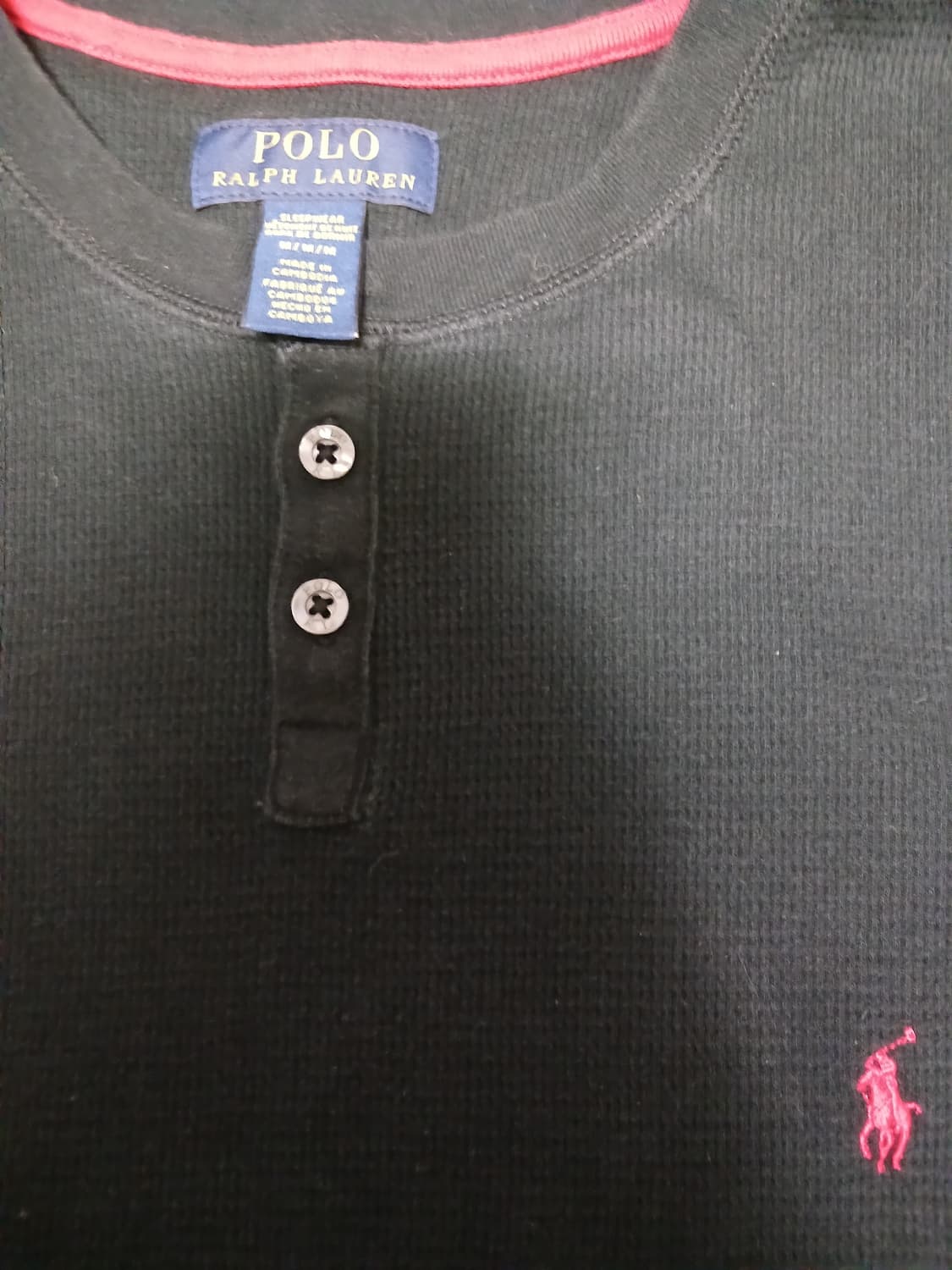 폴로 블랙 와플 반팔티  상품이미지2