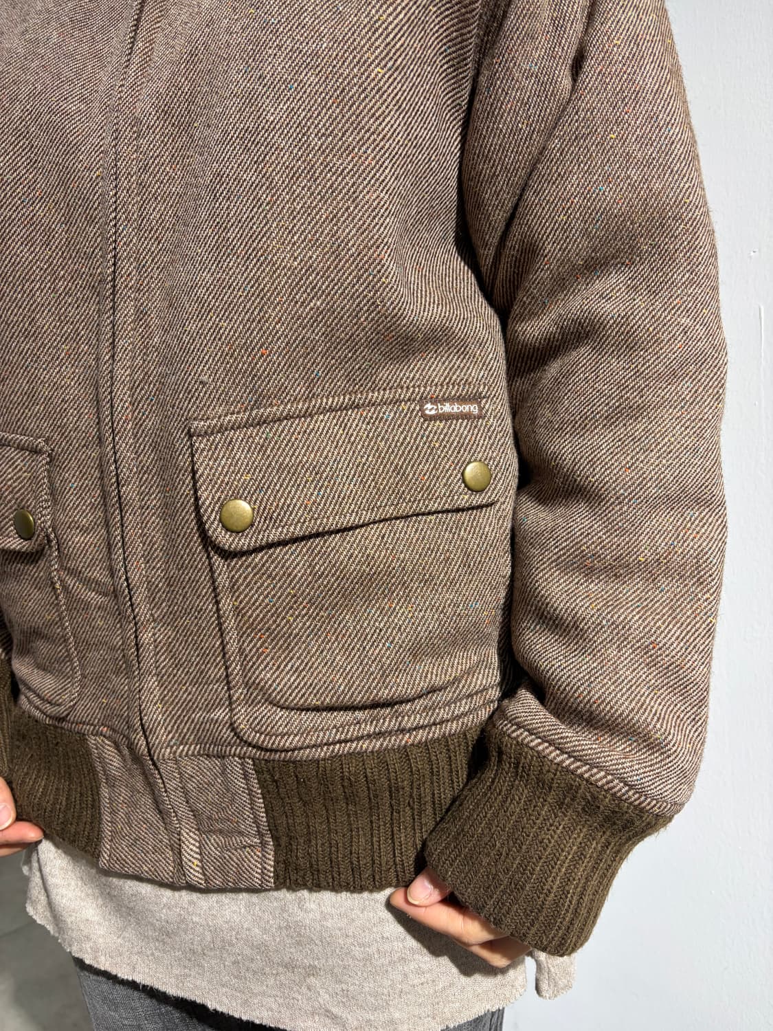 일본 빈티지 billabong 락펑크 니트 카라 봄버자켓  상품이미지3