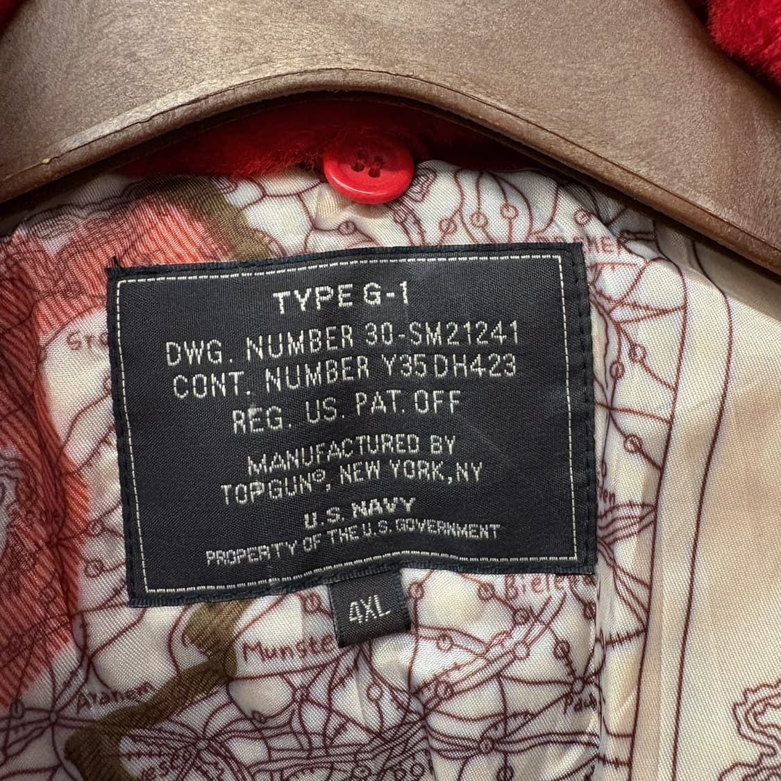 00s TOPGUN TYPE G-1 플라이트 레더 봄버자켓 레드 N527 상품이미지10