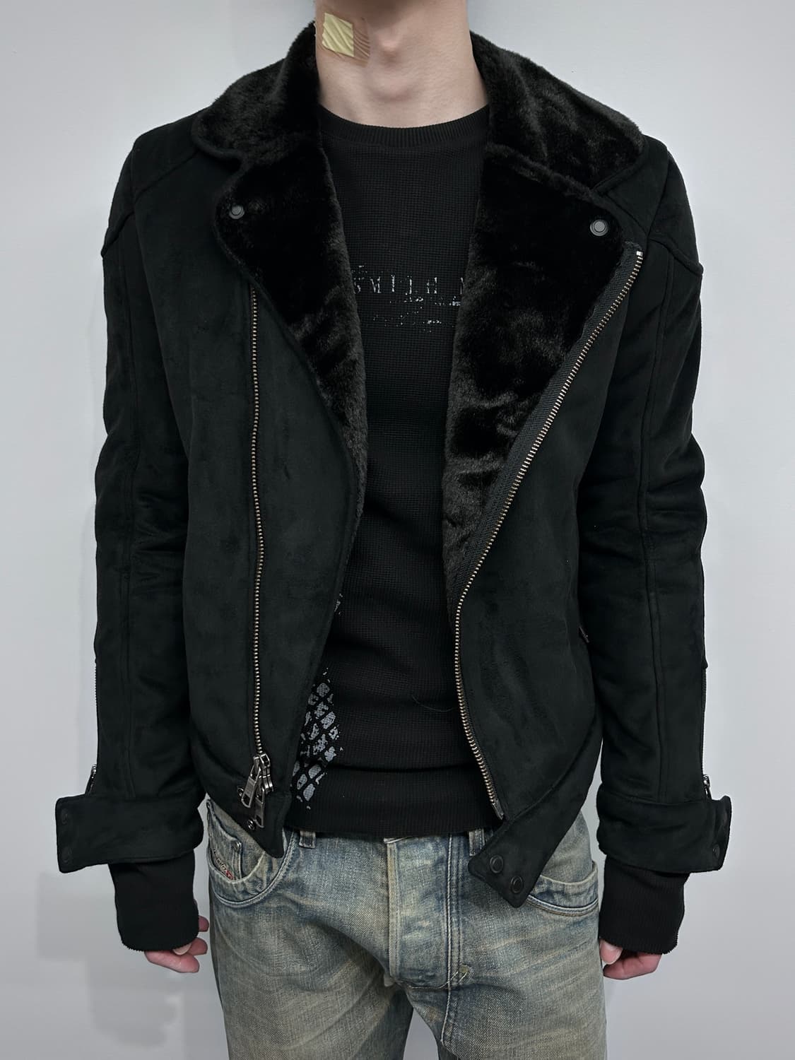 아르마니 시어링 바이커 자켓 상품이미지2