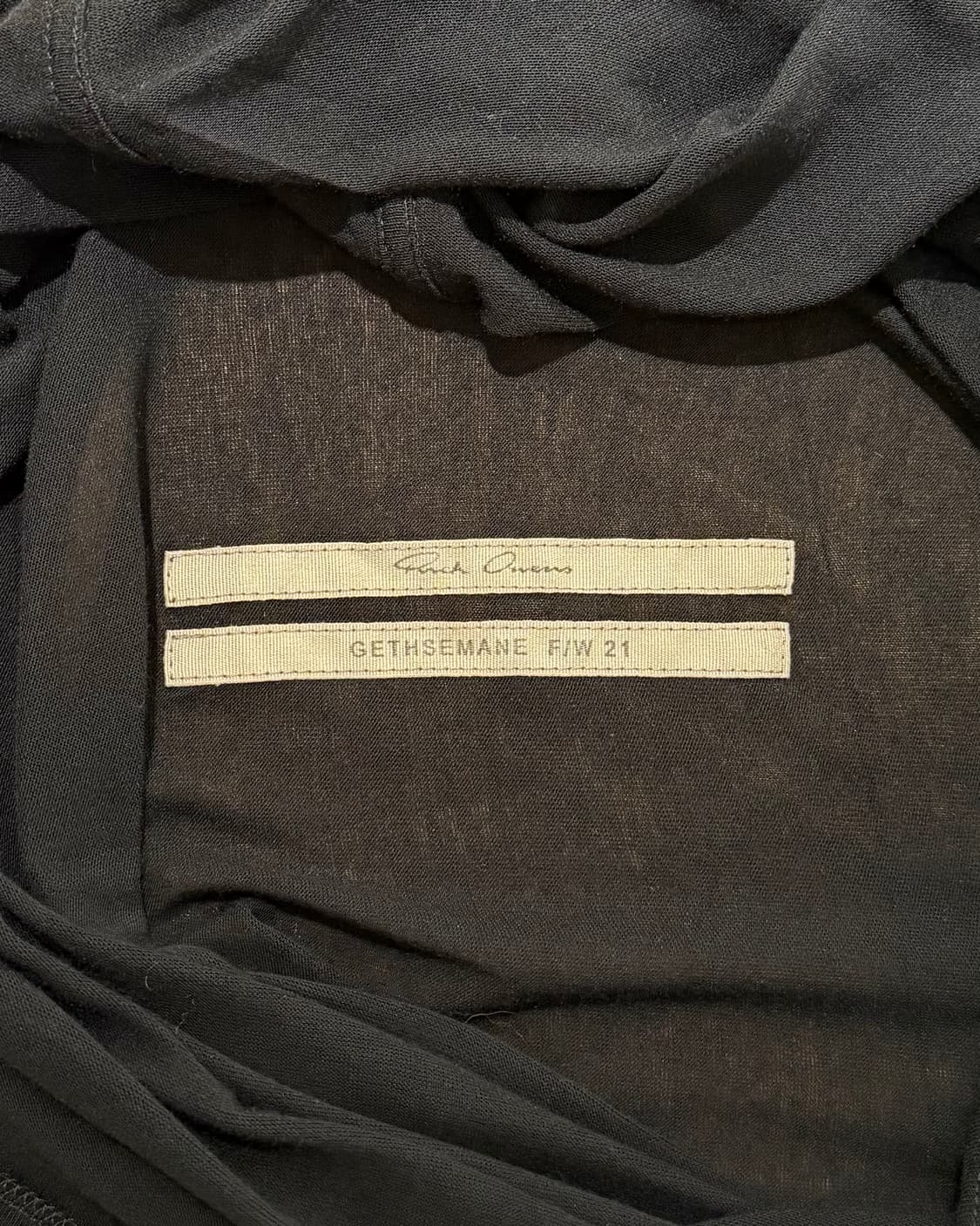 릭오웬스 블랙 fw21 겟세마네 숄더패딩 요크 하프 티셔츠 상품이미지7