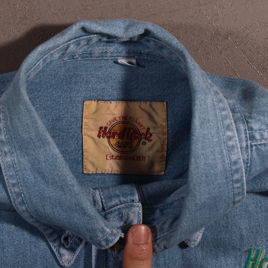 하드락카페 로고 데님셔츠 상품이미지4