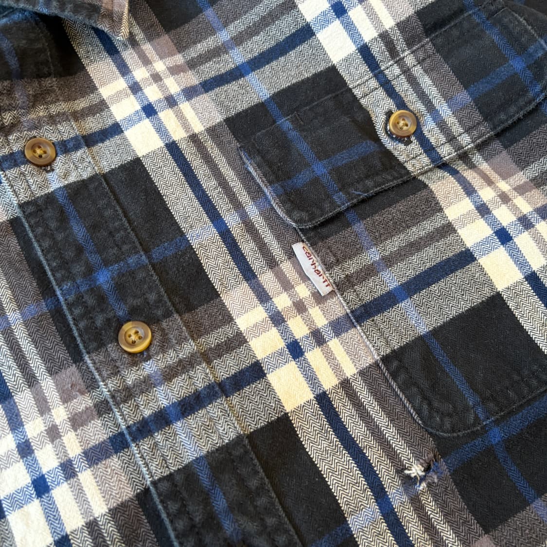 칼하트 오리지널 해비 코튼 체크 긴팔 셔츠  상품이미지5