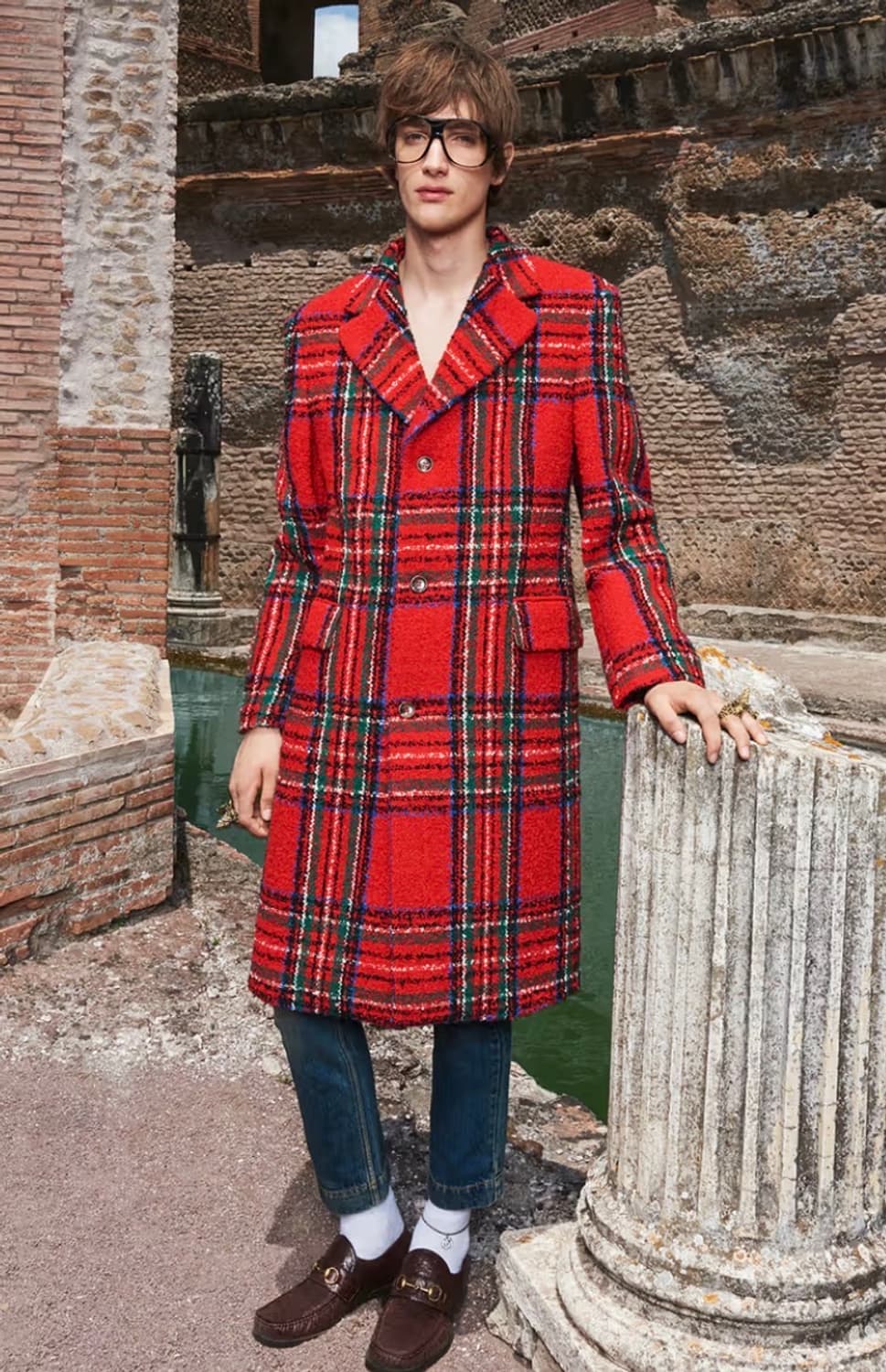 Gucci Red Tartan Wool Coat  상품이미지1