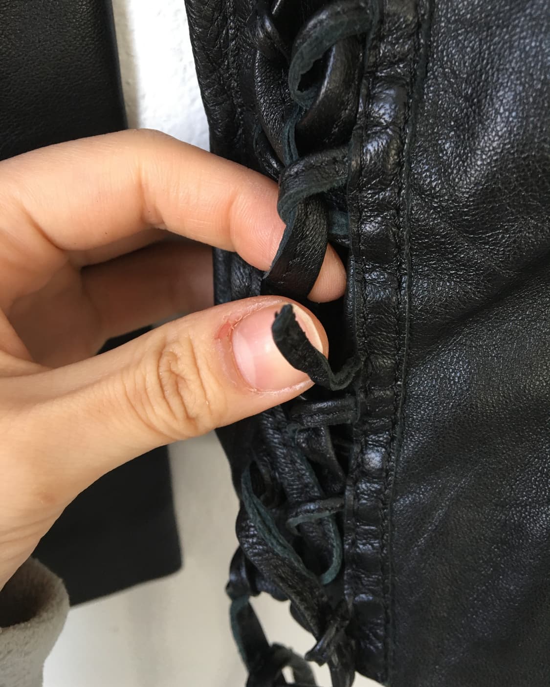 Side lace up point lamb leather jacket 상품이미지5