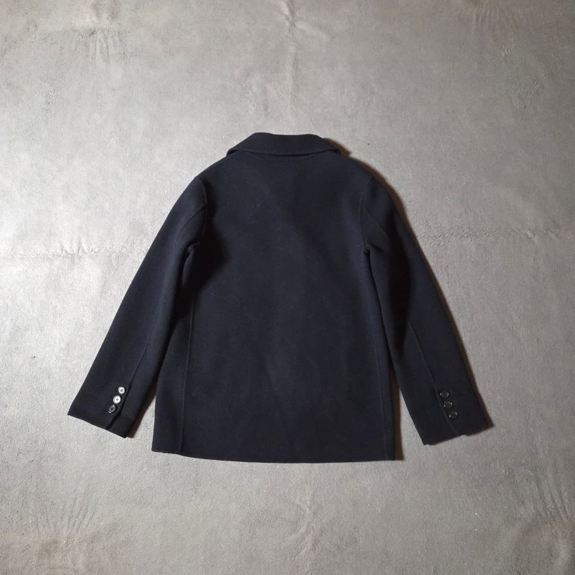 HEHR 히어 재팬 패브릭 핸드메이드 울 피코트 M 네이비 상품이미지2