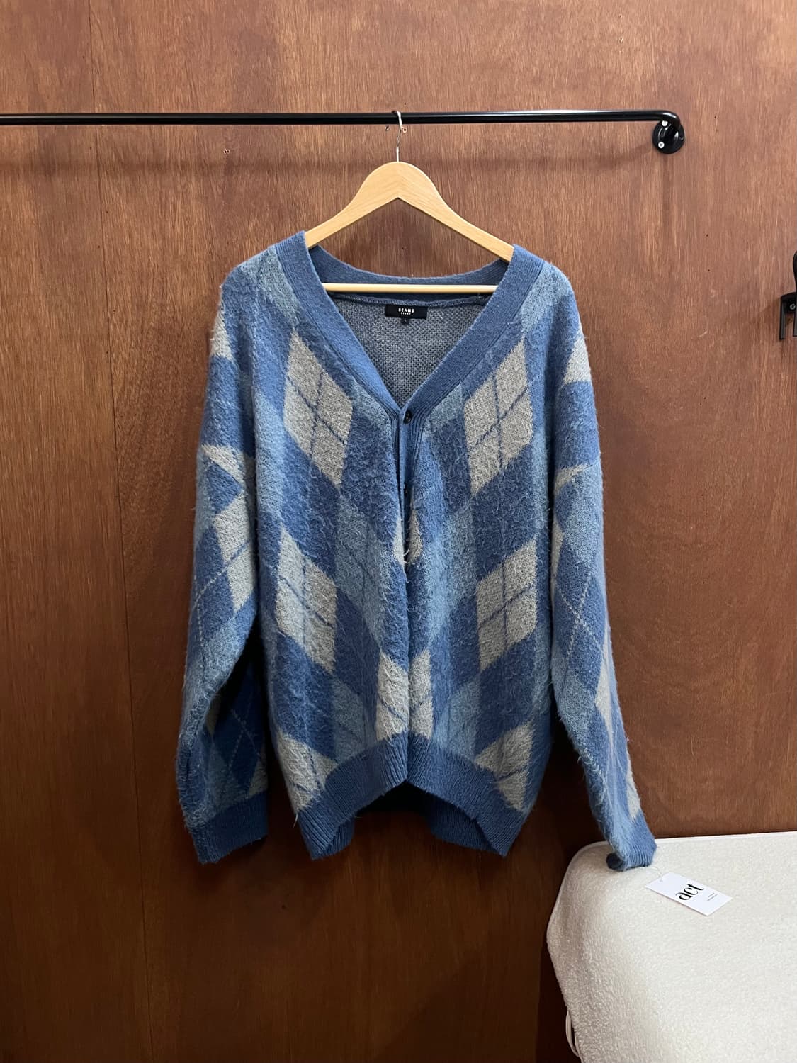 BEAMS 빔즈 아가일 헤어리 가디건 상품이미지8