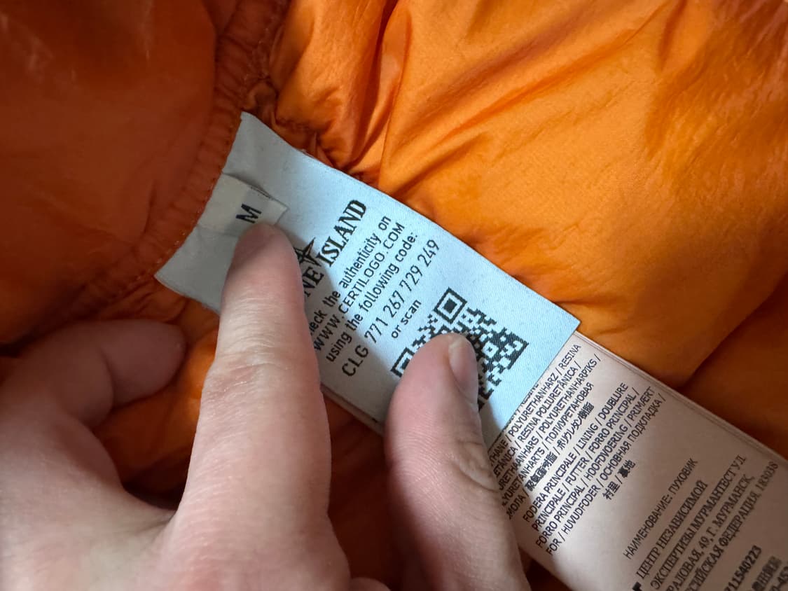 [M] 스톤아일랜드 크링클랩스 후드 패딩 주황 오렌지 상품이미지5