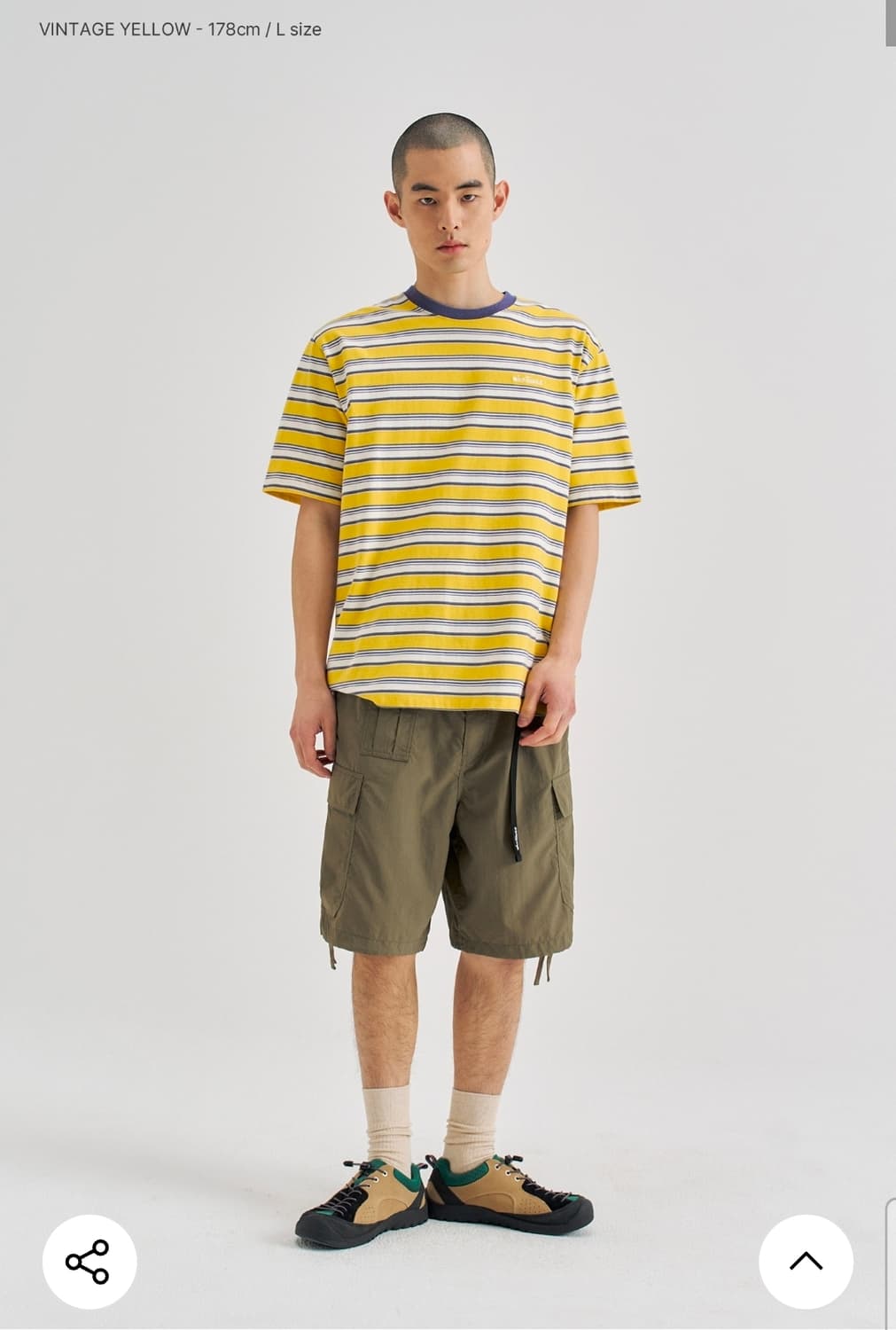 L ) 와일드띵스 옐로우 스트라이프 반팔 티셔츠 상품이미지2