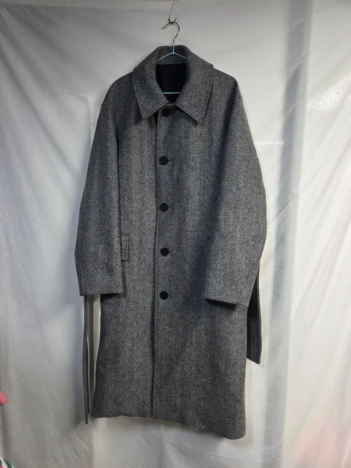 솔리드옴므 헤링본 벨티드 발마칸코트 46사이즈, 70-120 상품이미지3