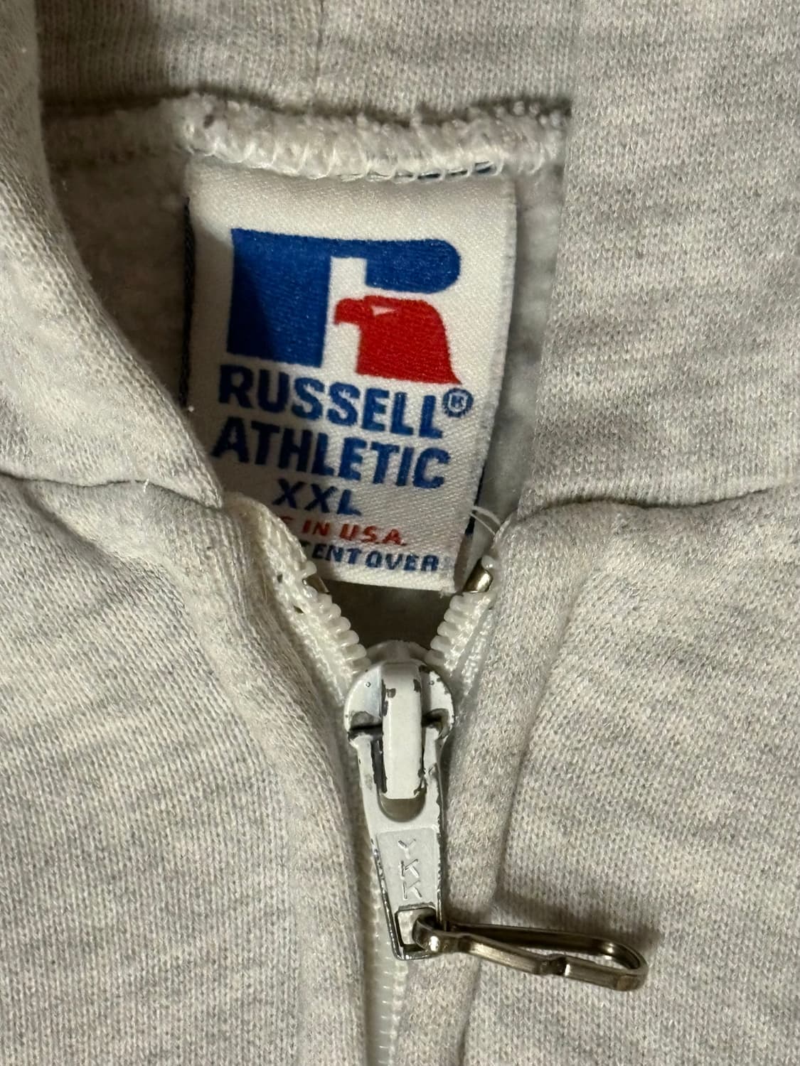 90s 미제 러셀 빈티지 후드 집업 그레이 상품이미지4