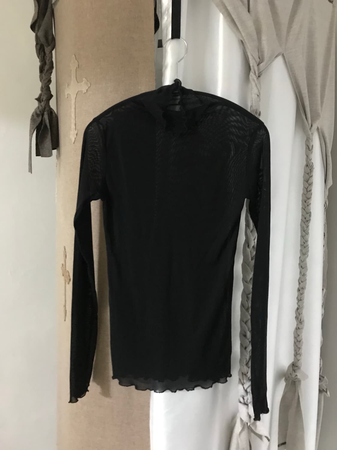 vintage black see-through top 상품이미지10