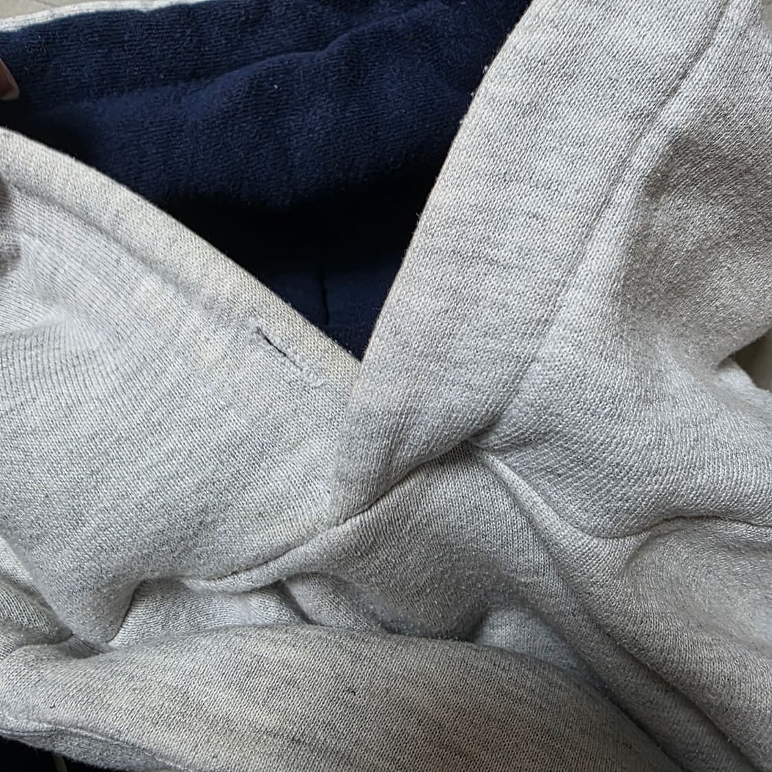 [XL] 90s 빈티지 러셀 애슬레틱 투톤 후드티 그레이/네이비 상품이미지3