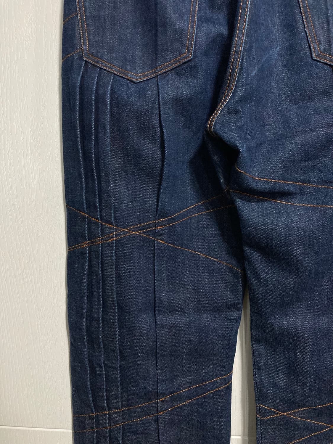 90s 장폴고티에 플리츠 스티치 데님 팬츠 상품이미지3