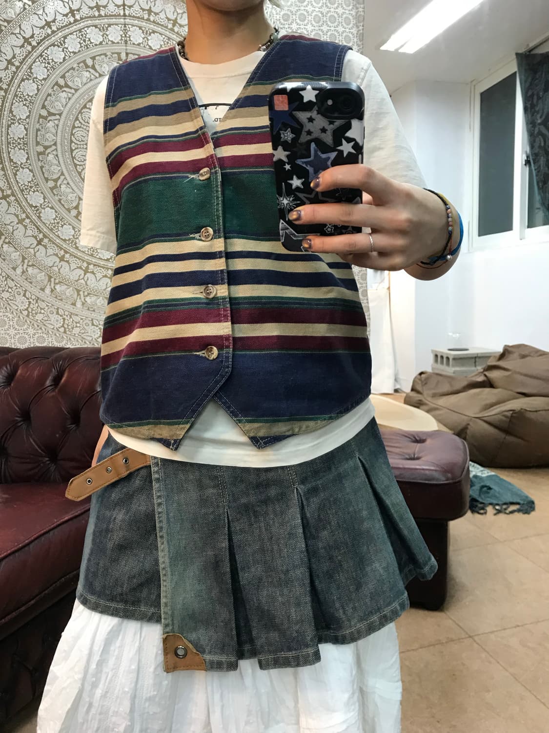 빈티지 스트라이프 베스트 자켓  상품이미지1