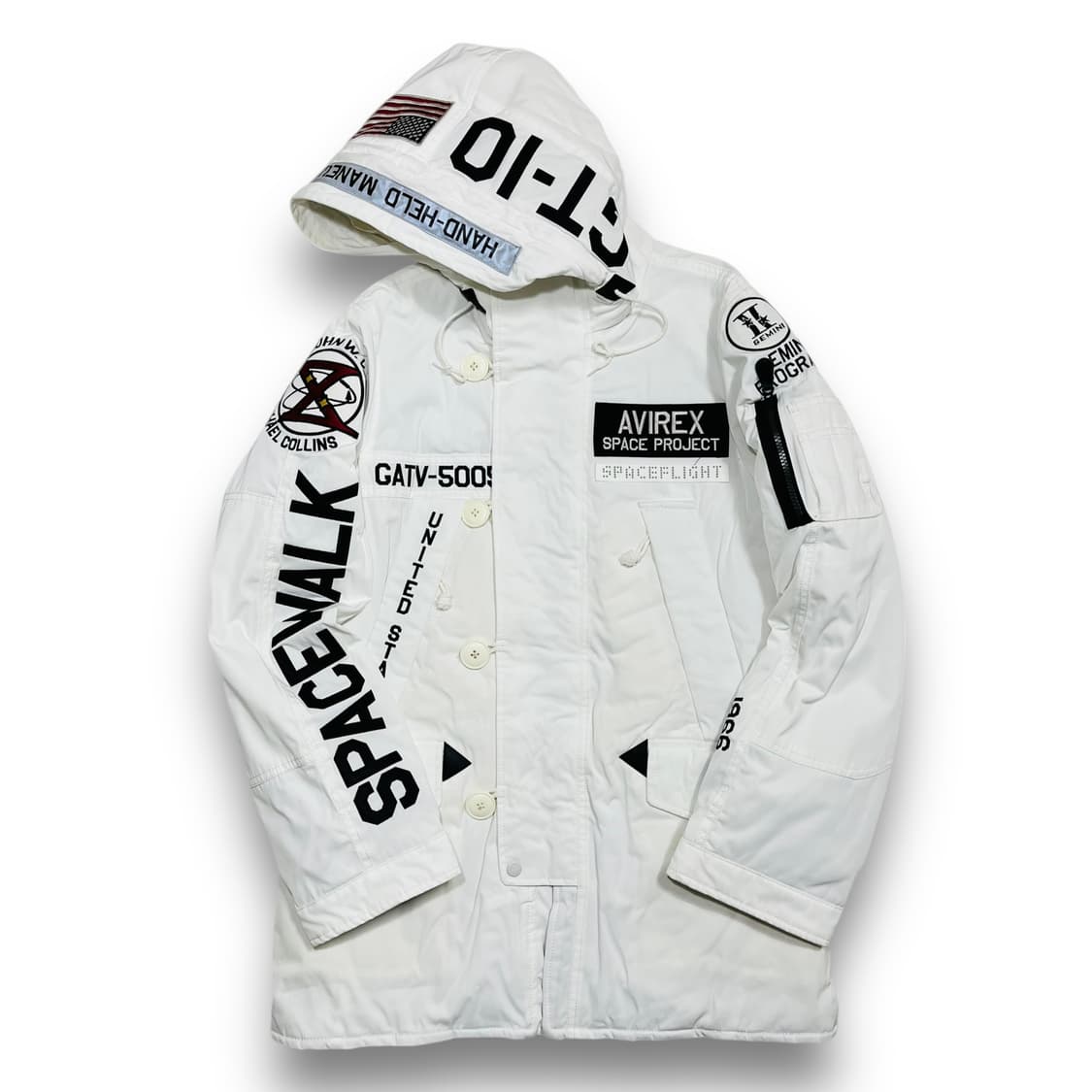 아비렉스 스페이스 프로젝트 화이트 후디 야상 상품이미지1