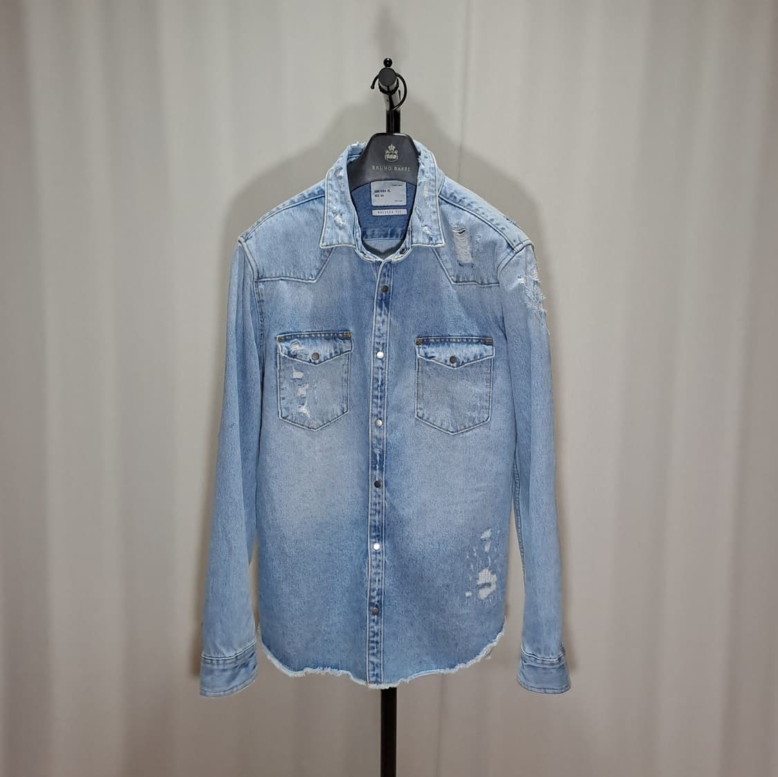 (택포) 자라 릴렉스핏 웨스턴 데미지 아우터 셔츠 XL B468 상품이미지1