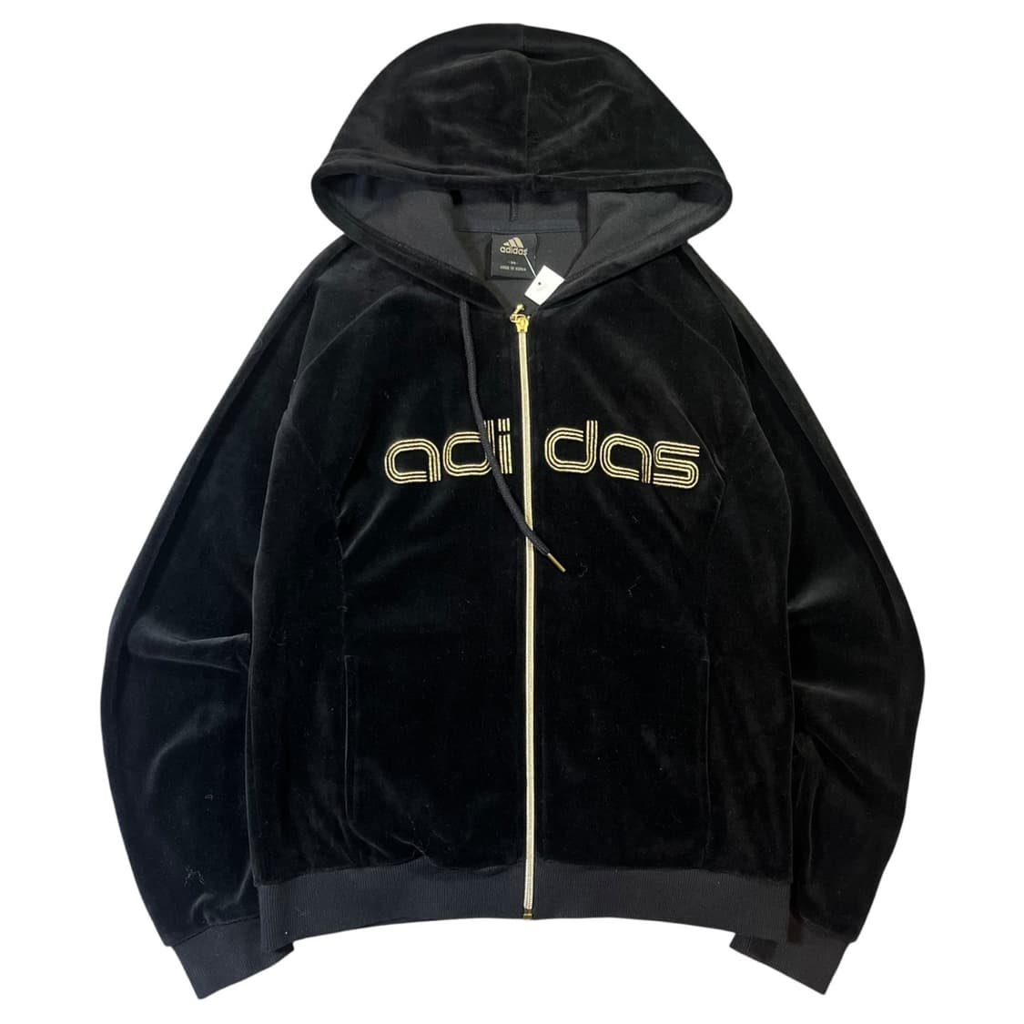 아디다스 빅로고 벨루어 후드집업 상품이미지1
