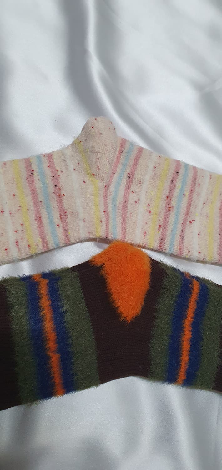 옐로우 민트 핑크 그린 블루 오렌지 브라운 스트라이프 양말 상품이미지7